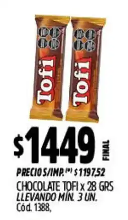 Supermercados Yaguar Tofi chocolate tofi oferta
