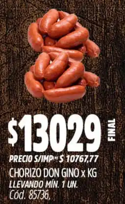 Supermercados Yaguar Chorizo don gino oferta