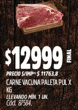 Supermercados Yaguar Carne vacuna paleta pul oferta