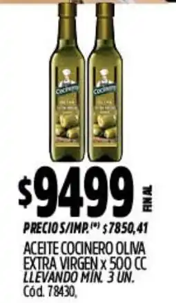 Supermercados Yaguar Cocinero aceite cocinero oliva extra virgen oferta