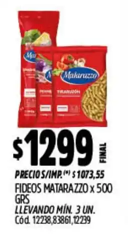 Supermercados Yaguar Matarazzo fideos oferta