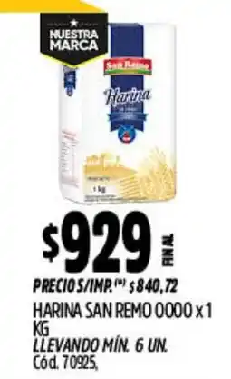 Supermercados Yaguar San remo harina oferta