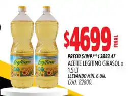 Supermercados Yaguar Legitimo aceite legítimo girasol oferta