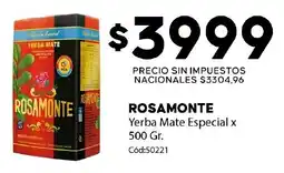 Diarco Rosamonte yerba mate especial oferta