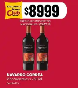 Diarco Navarro Correa vino varietales oferta
