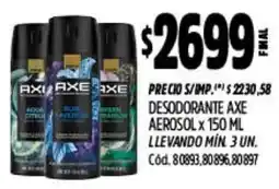 Supermercados Yaguar Axe desodorante aerosol oferta