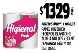Supermercados Yaguar Higienol papel higienico higienico blanco hs oferta