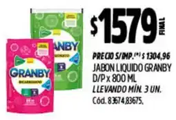 Supermercados Yaguar Granby jabon liquido oferta