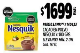 Supermercados Yaguar Nesquik cacao en polvo oferta