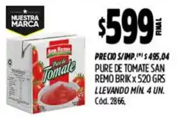 Supermercados Yaguar San remo pure de tomate oferta