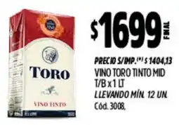 Supermercados Yaguar Toro vino tinto mid oferta
