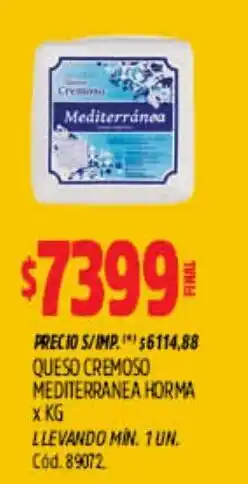 Supermercados Yaguar Cremoso queso mediterránea horma oferta