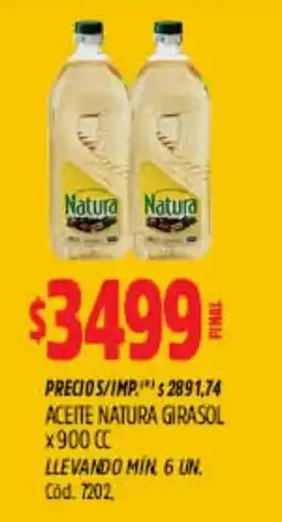 Supermercados Yaguar Natura aceite girasol oferta