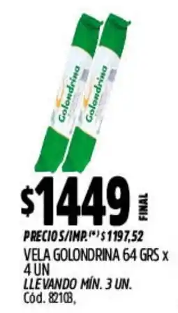 Supermercados Yaguar Golondrina vela oferta
