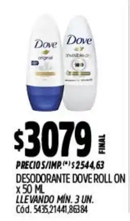 Supermercados Yaguar Dove desodorante roll on oferta