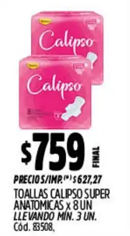 Supermercados Yaguar Calipso toallas super anatomicas oferta