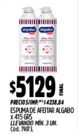 Supermercados Yaguar Algabo espuma de afeitar oferta