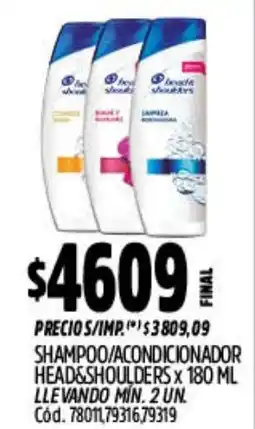 Supermercados Yaguar Head & shoulders shampoo/ acondicionador oferta