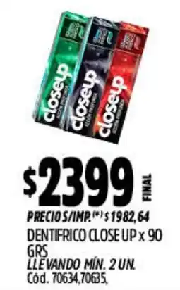 Supermercados Yaguar Closeup dentífrico oferta