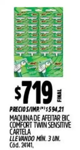 Supermercados Yaguar Bic maquina de afeitar comfort twin sensitive oferta
