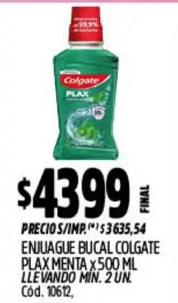 Supermercados Yaguar Colgate enjuague bucal colgate plax menta oferta