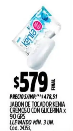 Supermercados Yaguar Kenia jabon de tocador cremoso con glicerina oferta