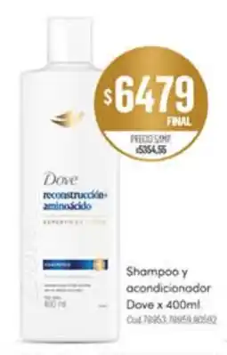 Supermercados Yaguar Dove shampoo y acondicionador oferta