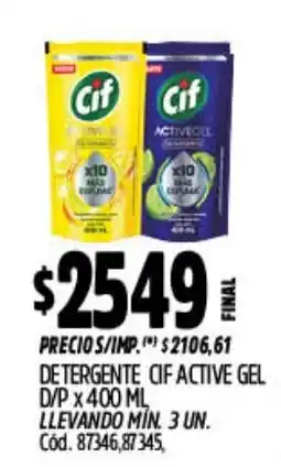 Supermercados Yaguar Cif detergente active gel oferta