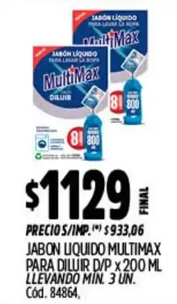 Supermercados Yaguar Multimax jabon liquido para diluir oferta
