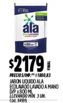 Supermercados Yaguar Ala jabon liquido ecolavado lavado a mano oferta