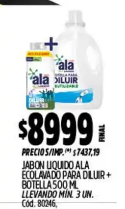 Supermercados Yaguar Ala jabon liquido ecolavado para diluir oferta