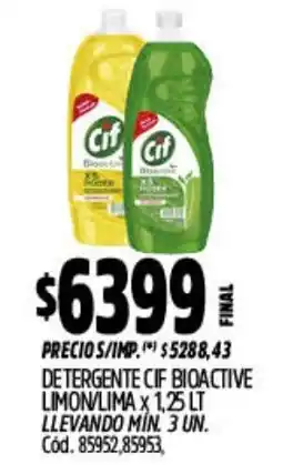 Supermercados Yaguar Cif detergente bioactive limon lima oferta
