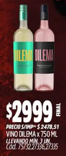 Supermercados Yaguar Dilema vino oferta