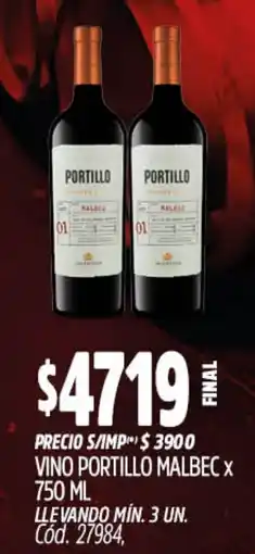 Supermercados Yaguar Portillo vino malbec oferta