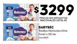 Diarco Babysec toallas húmedas ultra fresh oferta