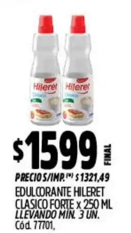 Supermercados Yaguar Hileret edulcorante clásico forte oferta
