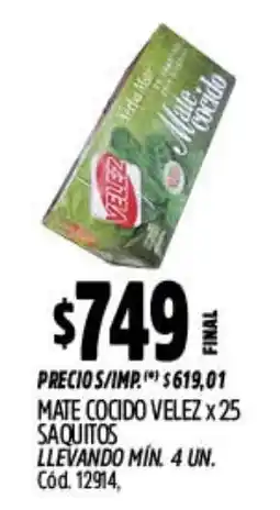 Supermercados Yaguar Velez mate cocido oferta