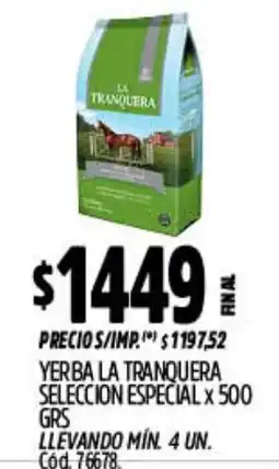 Supermercados Yaguar La tranquera yerba seleccion especial oferta