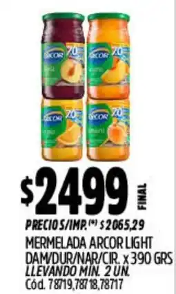 Supermercados Yaguar Arcor mermelada light dam/dur/nar/cir oferta