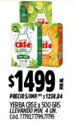 Supermercados Yaguar Cbse yerba mate oferta