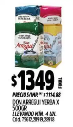 Supermercados Yaguar Don arregui yerba x oferta