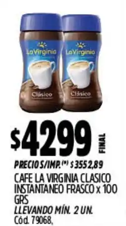 Supermercados Yaguar La virginia cafe instantaneo clasico oferta