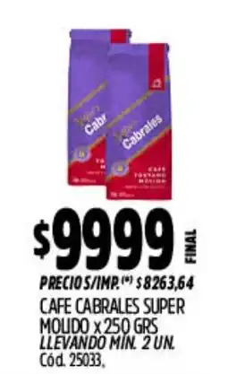 Supermercados Yaguar Cabrales cafe super molido oferta