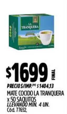 Supermercados Yaguar La tranquera mate cocido oferta