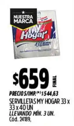 Supermercados Yaguar My hogar servilletas oferta