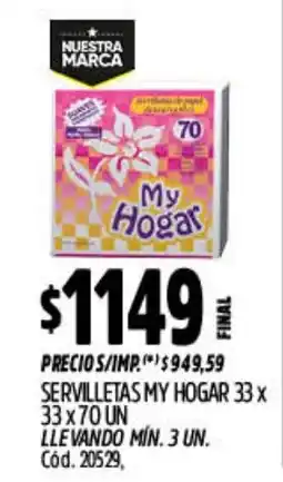 Supermercados Yaguar My hogar servilletas oferta