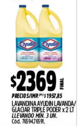 Supermercados Yaguar Ayudin lavandina lavanda/glaciar triple poder oferta