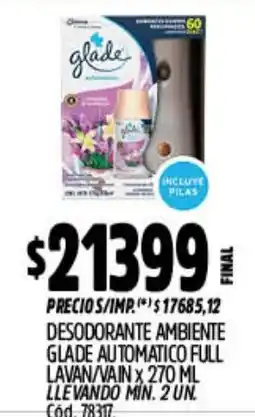 Supermercados Yaguar Glade desodorante ambiente oferta