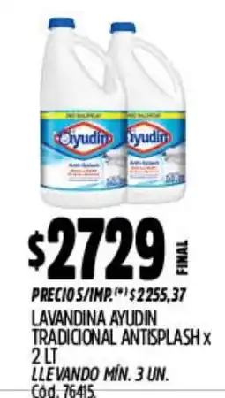 Supermercados Yaguar Ayudin lavandina tradicional antisplash oferta