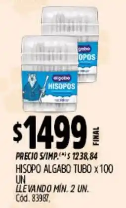 Supermercados Yaguar Algabo hisopos oferta
